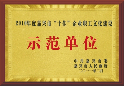 嘉興市“十佳”企業(yè)職工文化建設(shè)示范單位